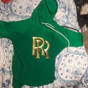 Green Kids Hoodie with Gold Logo